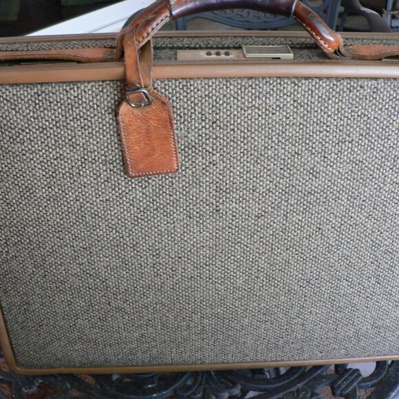 Hartmann Vintage Tweed and Leather Briefcase